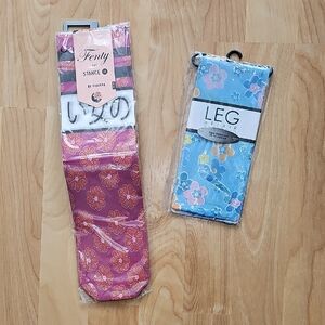 Fenty Pink Floral and Leg Affair Blue Floral Women's Socks